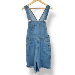 New Order Denim Shortalls Vintage 90s 100% Cotton Blue Short Overalls Sz. 31